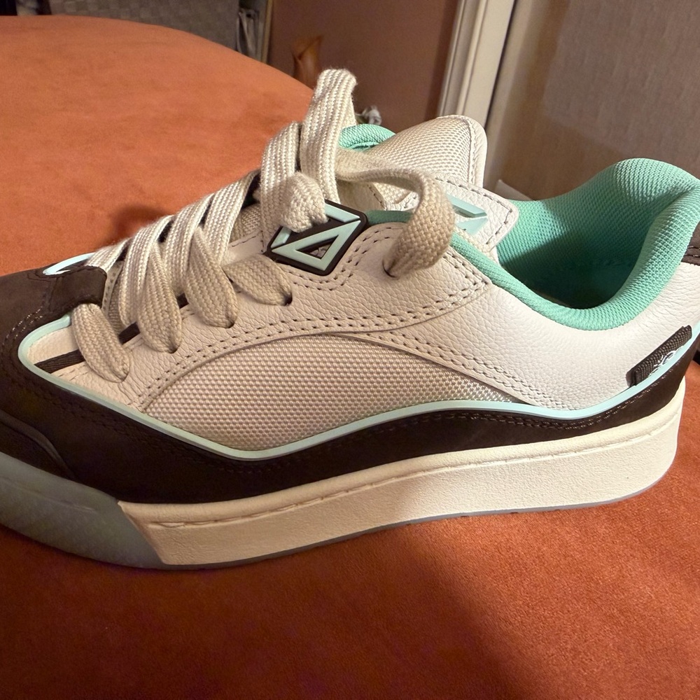 Dior White and Brown Sneakers with Mint Accents - Picture 11 of 11